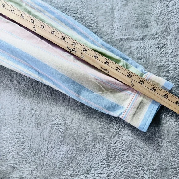 L.L.Bean Preppy Women's Med. Pastel Stripe Button Down Shirt Cotton Long Sleeve - Picture 10 of 14